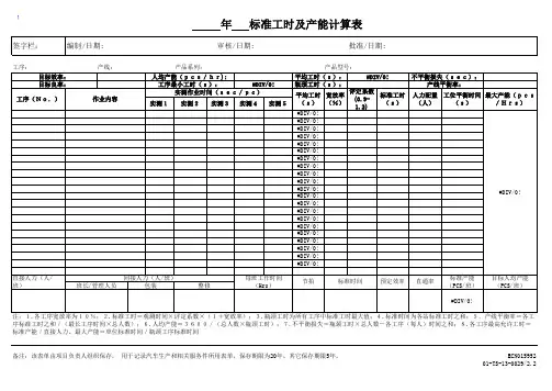 《标准工时及产能计算表》