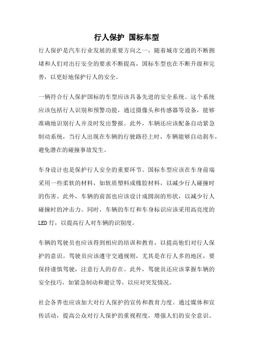 行人保护 国标车型