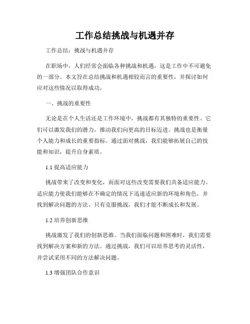 工作总结挑战与机遇并存