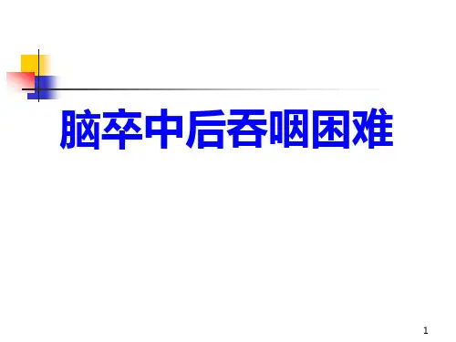 脑卒中后吞咽困难PPT课件