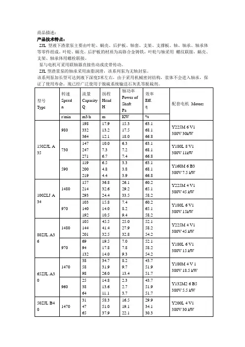 ZJL型液下渣浆泵