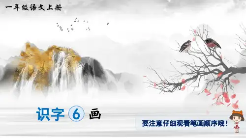 部编版小学语文一年级上册识字6画(生字讲解)PPT