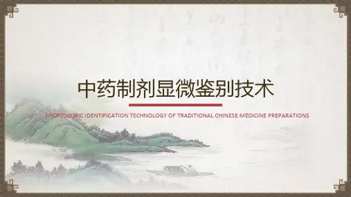 中药制剂鉴别技术—中药制剂性状鉴别技术和显微鉴别技术