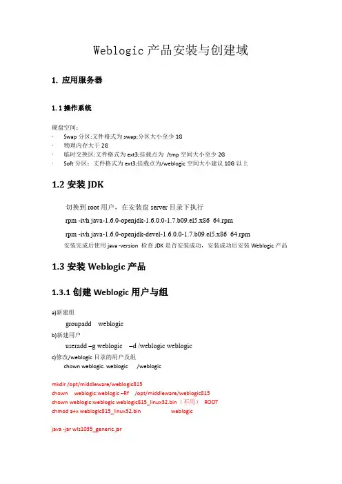 RedHat系统安装Weblogic11g及创建域