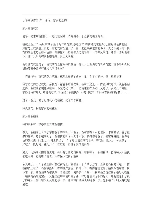 小学三年级语文下册同步作文(优秀范文)