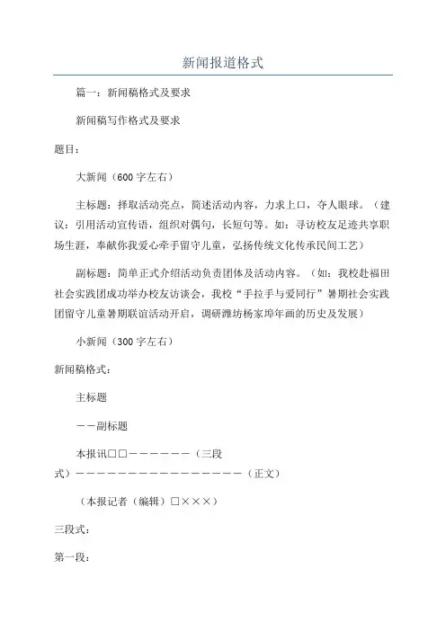 新闻报道格式