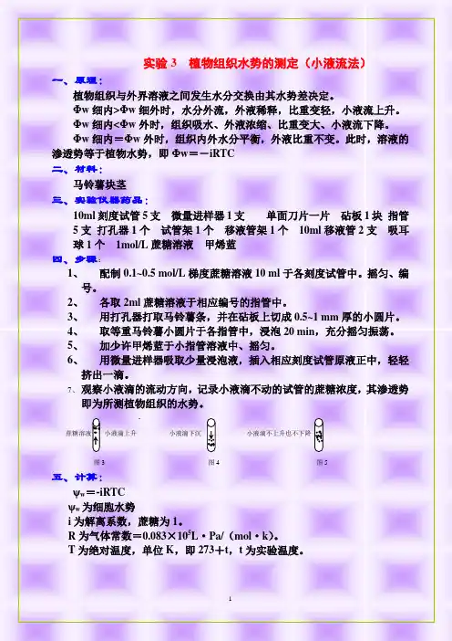 生物学分析与测试实验(植物生理学)