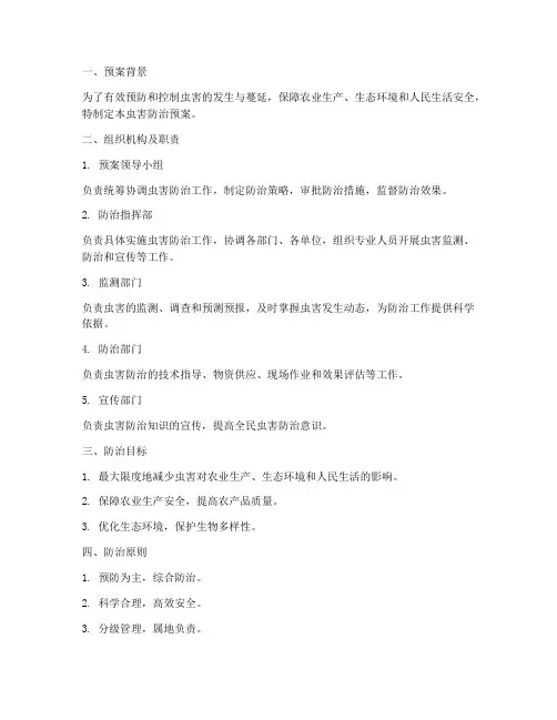 虫害防治预案模板
