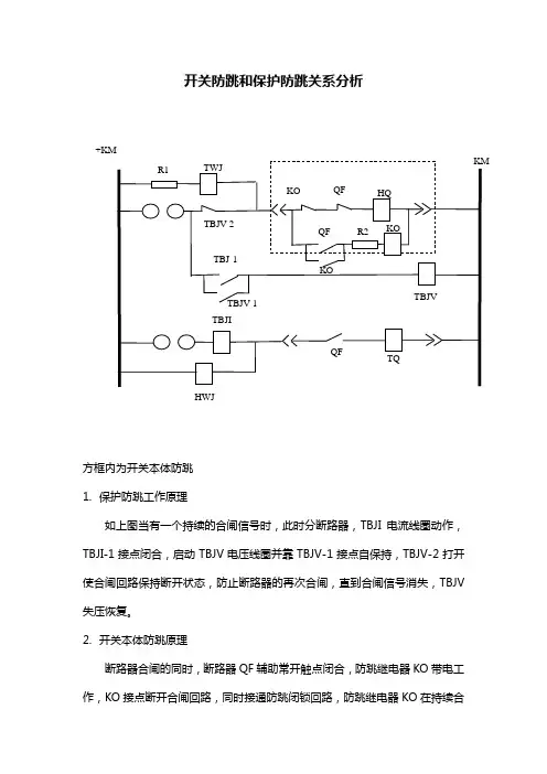 开关防跳和保护防跳