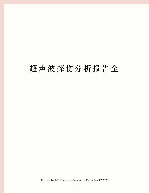 超声波探伤分析报告全