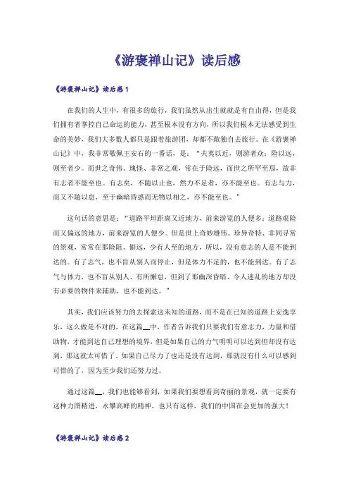 《游褒禅山记》读后感