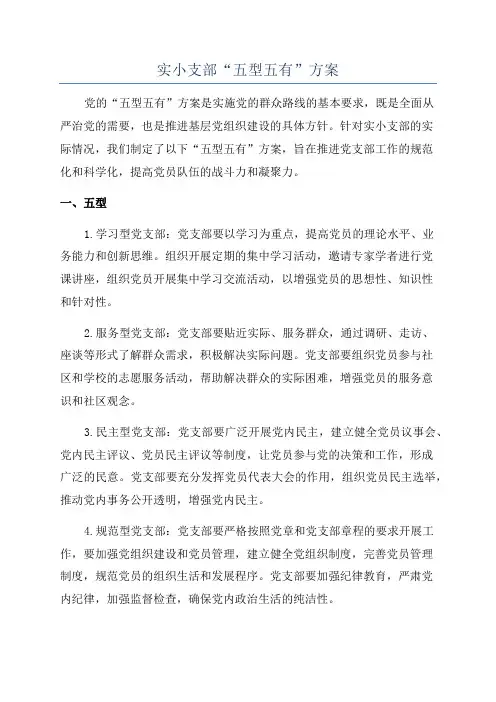 实小支部“五型五有”方案
