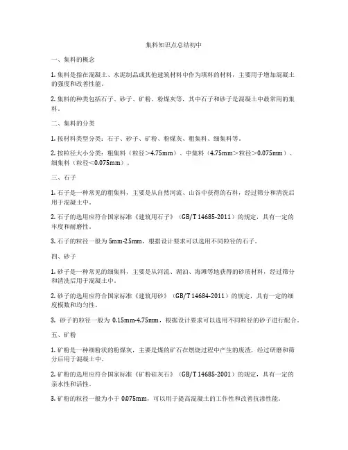 集料知识点总结初中