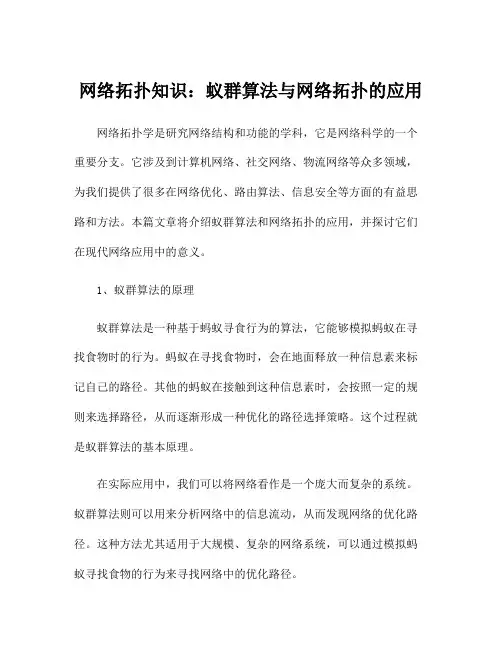 网络拓扑知识：蚁群算法与网络拓扑的应用