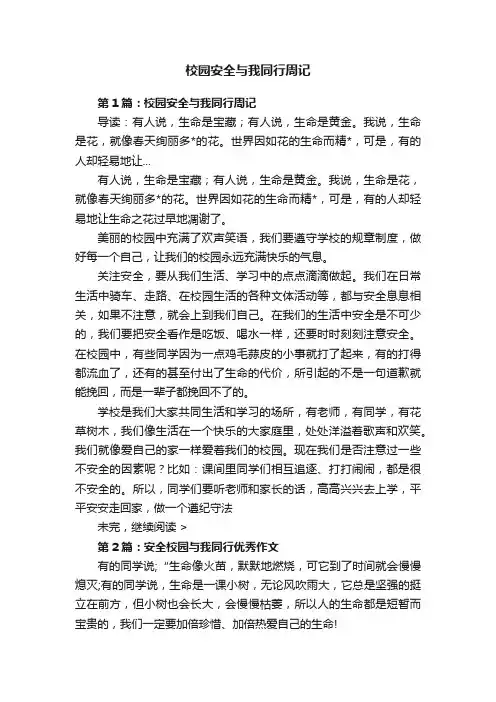 校园安全与我同行周记