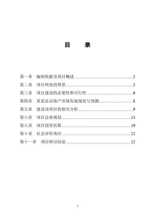 开发公司城中村改造可行性研究报告