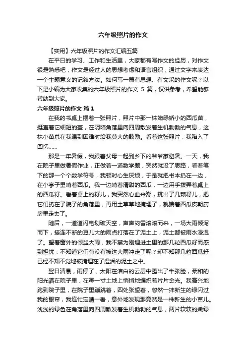 【实用】六年级照片的作文汇编五篇