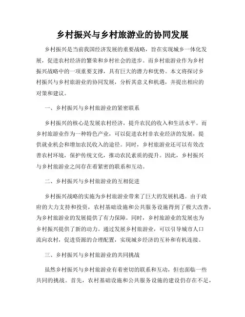 乡村振兴与乡村旅游业的协同发展