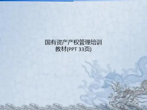 国有资产产权管理培训教材(PPT 33页)
