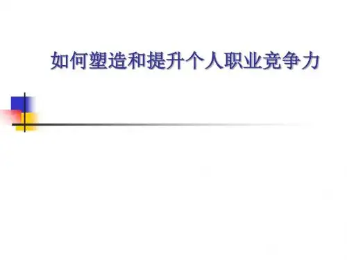 如何塑造和提升个人职业竞争力(PPT 42张)