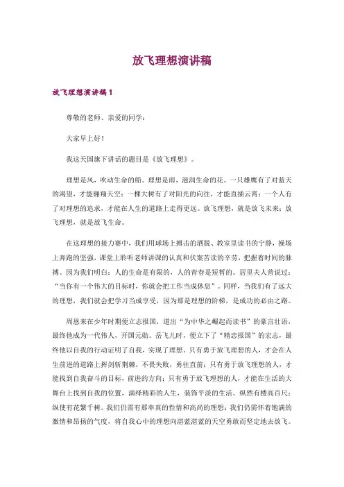 放飞理想演讲稿_4
