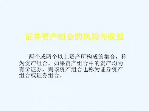 证劵资产组合的风险与收益