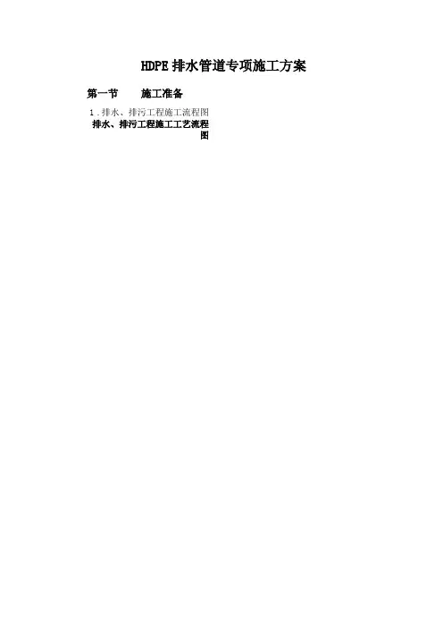 HDPE排水管道专项工程施工方案