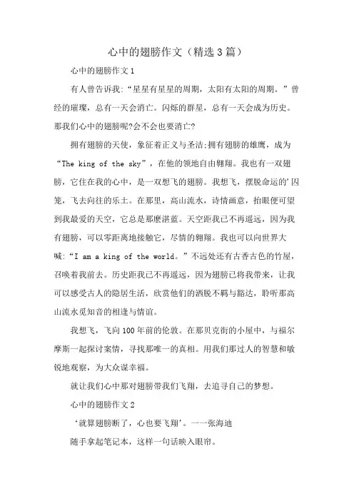 心中的翅膀作文(精选3篇)