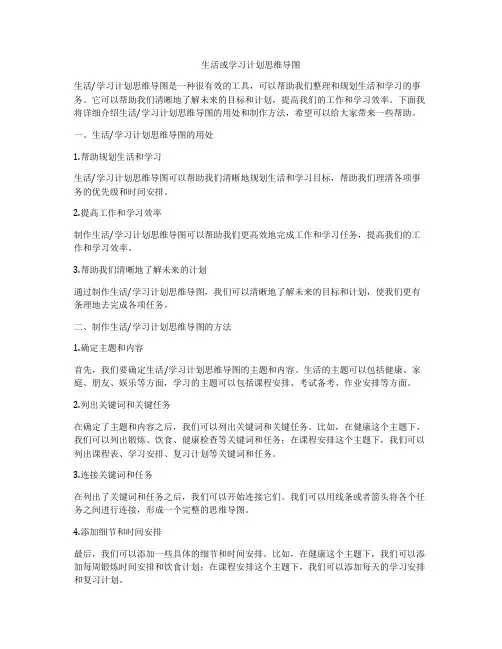生活或学习计划思维导图