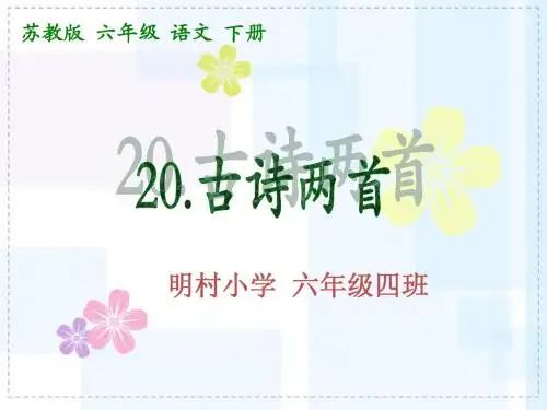 苏教版六年级下册20《古诗两首》