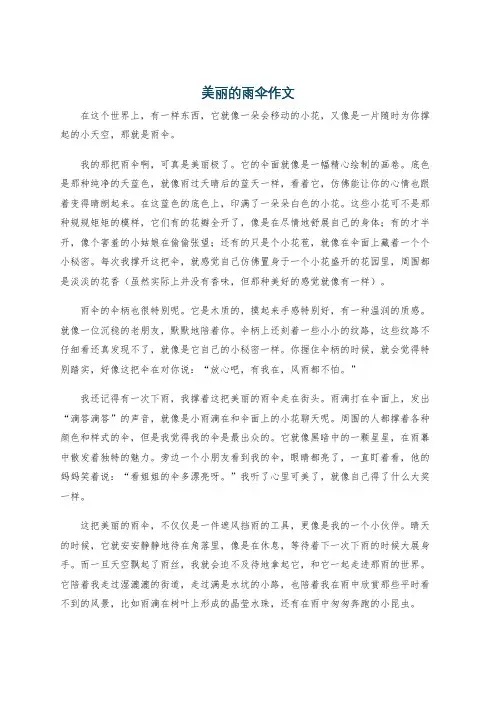 美丽的雨伞作文