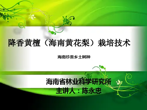 降香黄檀(黄花梨)栽培技术