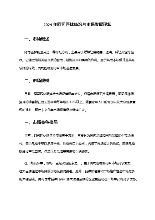 2024年阿司匹林肠溶片市场发展现状