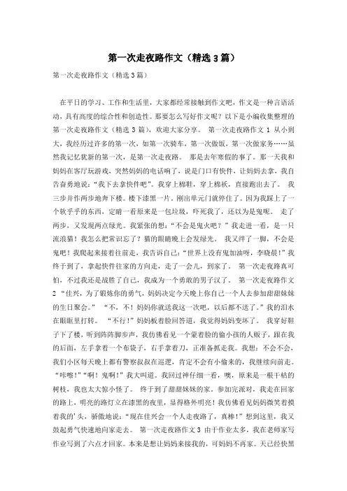 第一次走夜路作文(精选3篇)