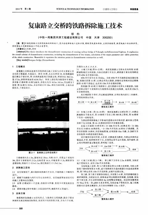 复康路立交桥跨铁路拆除施工技术