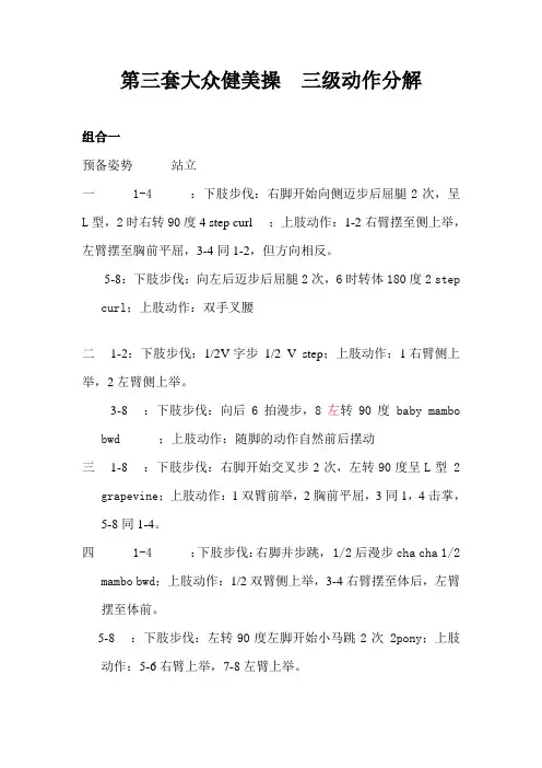 第三套大众健美操三级动作分解