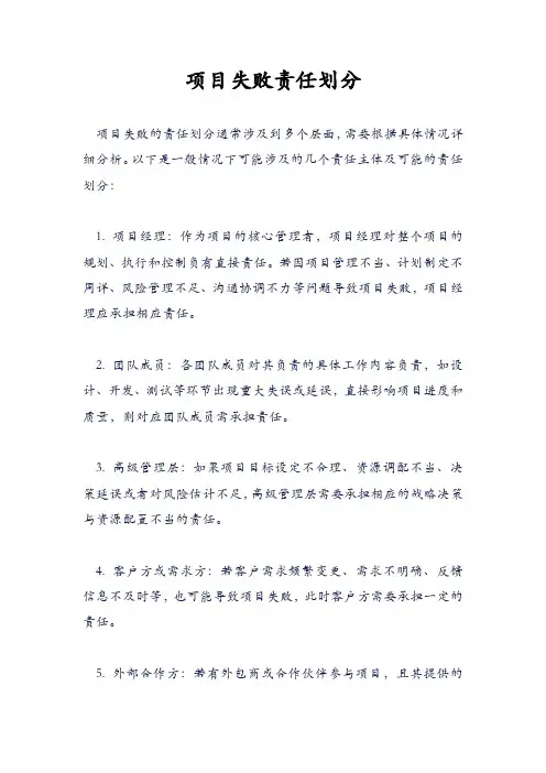 项目失败责任划分