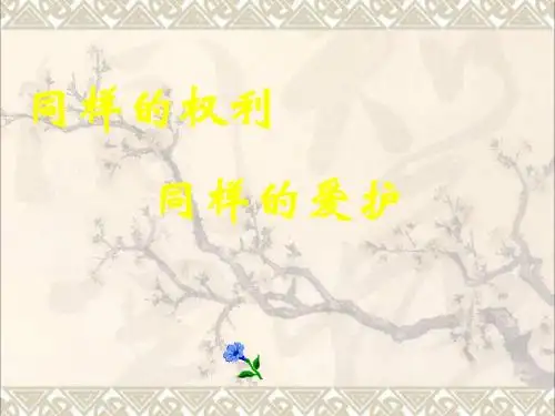 八年级政治下册第二单元我们的人身权利第三课生命健康权与我同在第2框同样的权利同样的爱护课件新人教版
