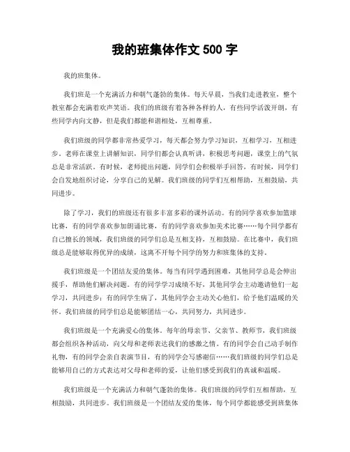 我的班集体作文500字