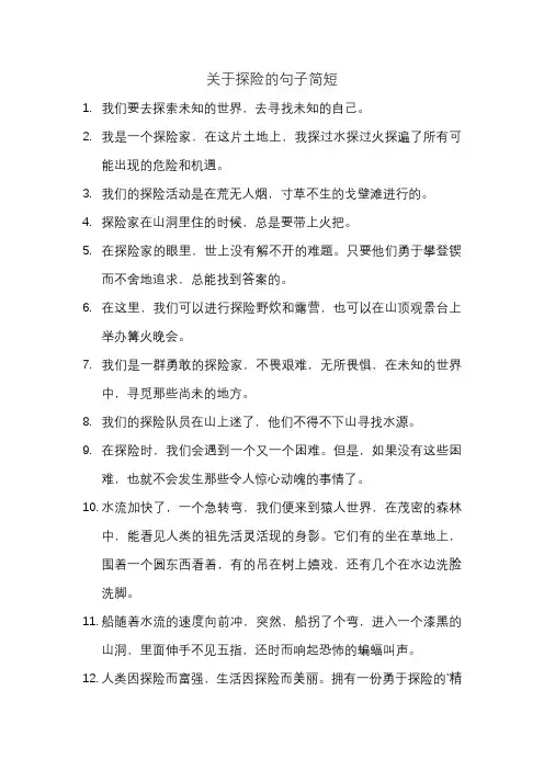 关于探险的句子简短