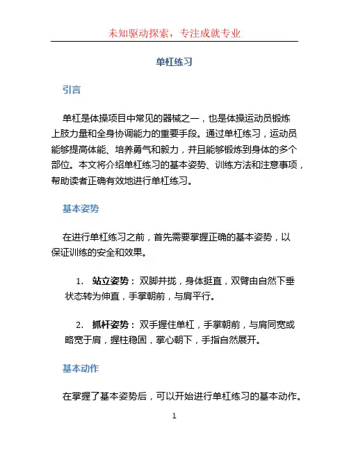 单杠练习文档