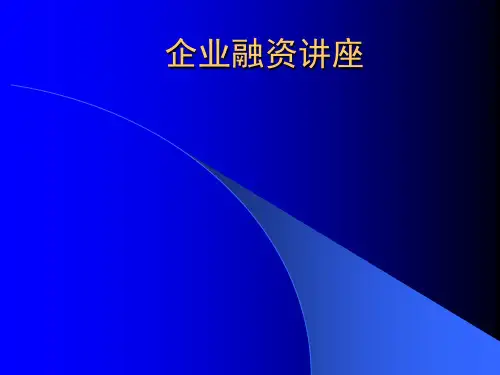 企业融资讲座ppt课件