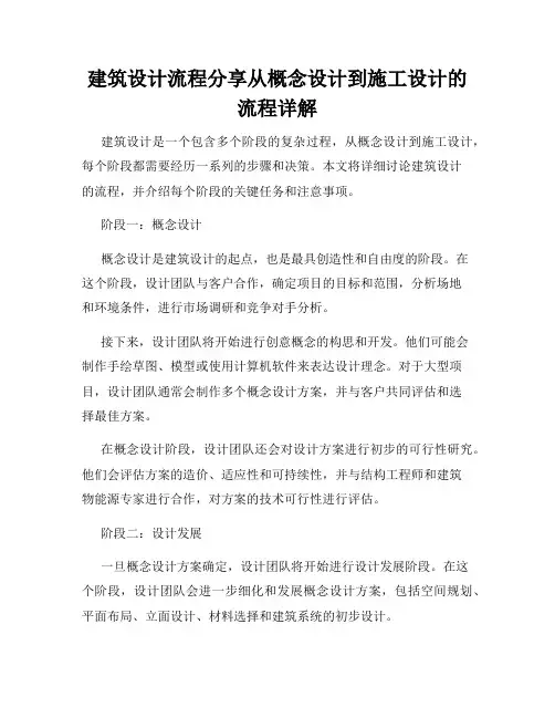 建筑设计流程分享从概念设计到施工设计的流程详解