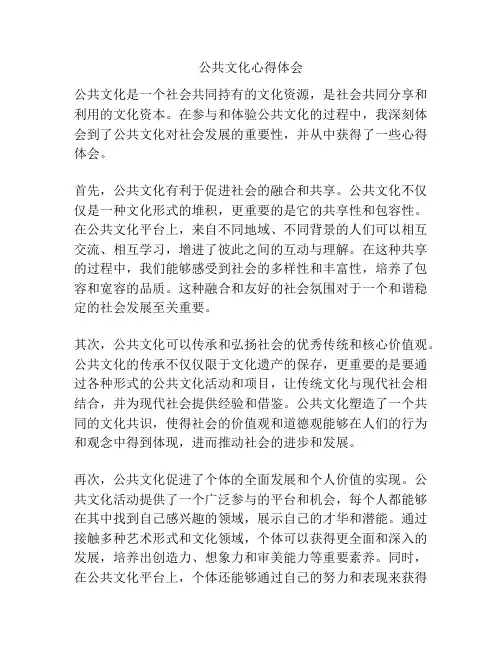 公共文化心得体会