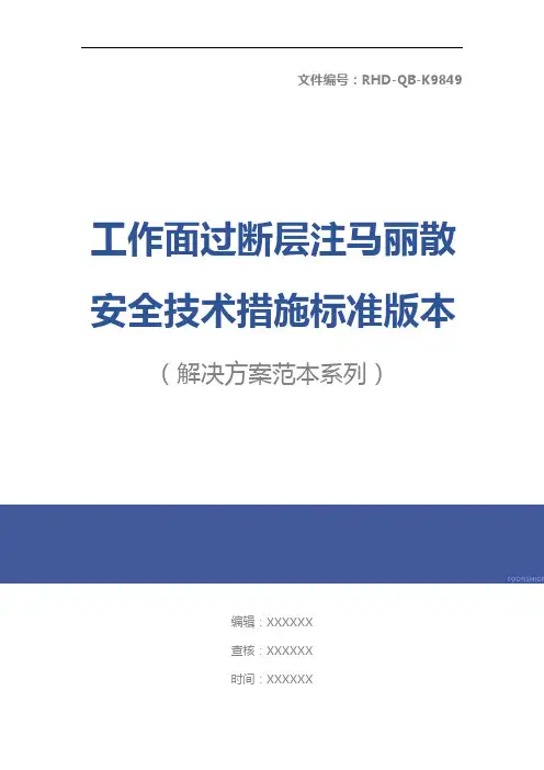 工作面过断层注马丽散安全技术措施标准版本