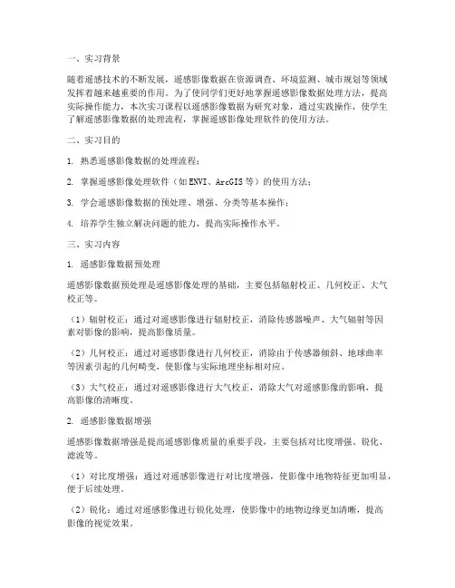 遥感影像数据实习报告
