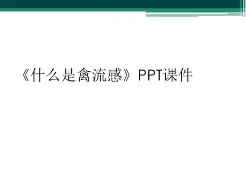 什么是禽流感PPT课件