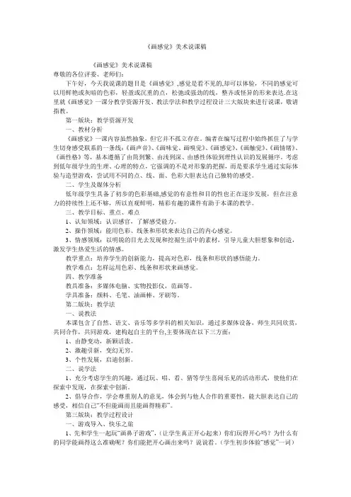 《画感觉》美术说课稿