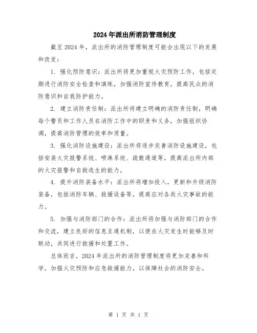 2024年派出所消防管理制度