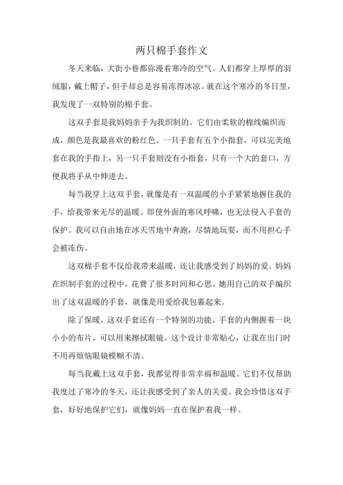 两只棉手套作文